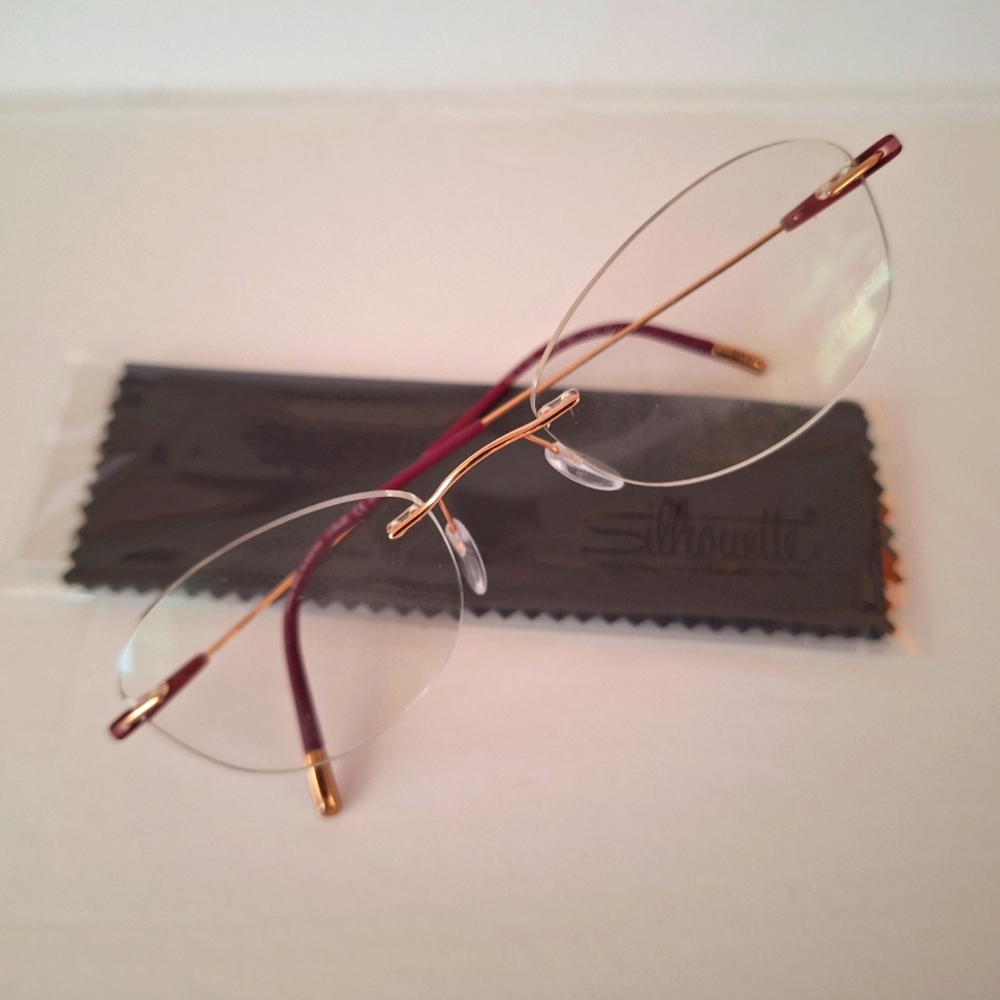 Silhouette 5500 Eyeglasses FRAMES 3530 Purple Rose Gold Titanium []17-135